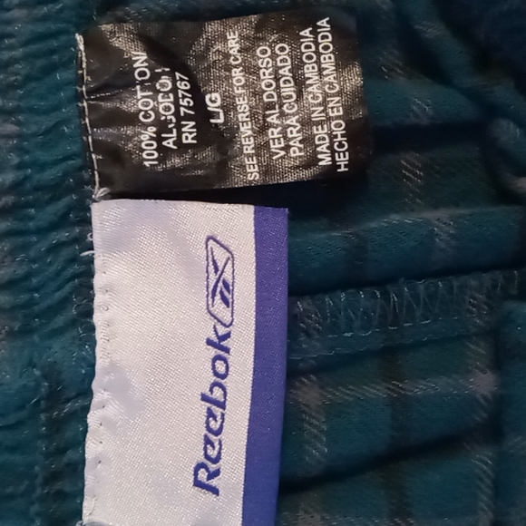 Reeboks Phila Eagles Men's Green Plaid Pajama Pants SZ LG - Picture 5 of 11